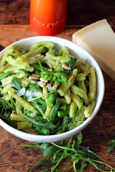 Caserecce al Pesto / Nudeln mit grünen Bohnen und Pesto