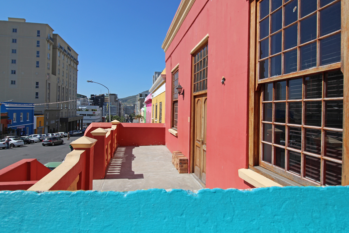 Bunte Häuser im Arbeiterviertel Bo-Kaap in Kapstadt