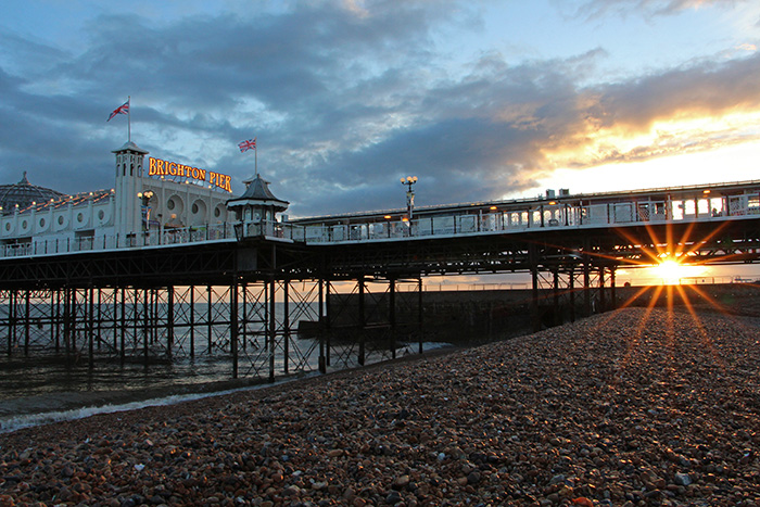 Sonnenuntergang am Brighton Palace Pier