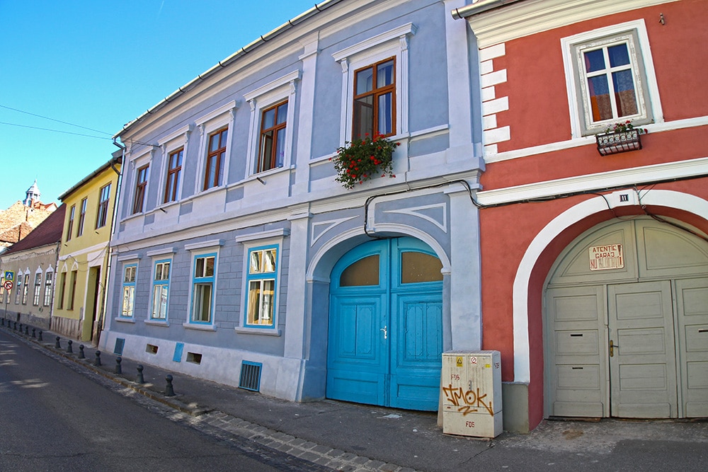 Bunte Häuser in Sibiu