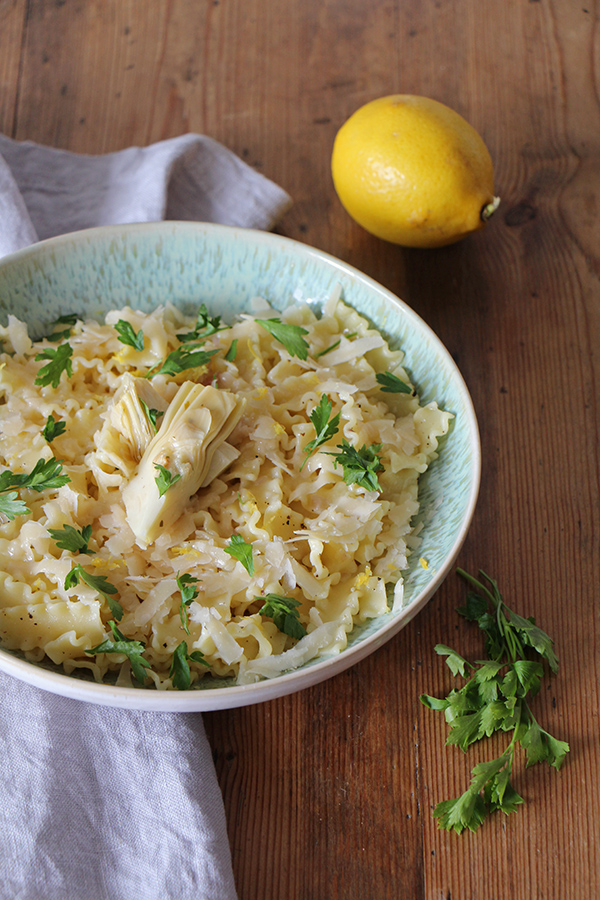 Mafaldine al limone - Pasta in veganer Zitronensauce